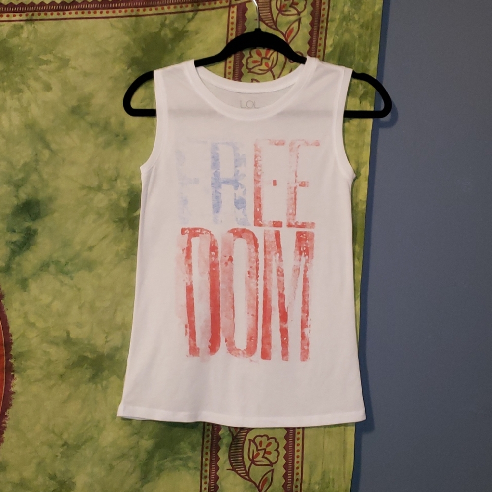 LOL Vintage freedom white tank top X S
